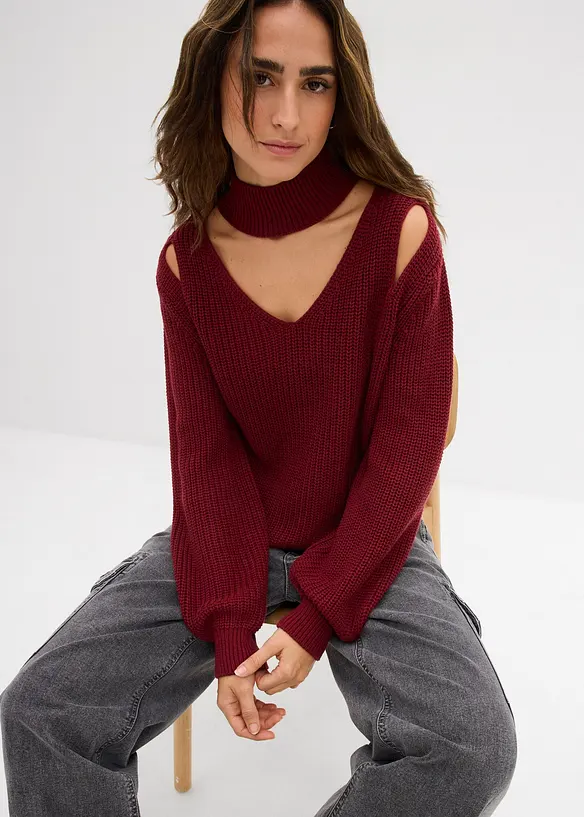 Grobstrick-Pullover mit Cut-Outs, bonprix