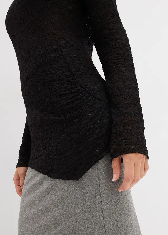 T-shirt manches longues en dentelle, bonprix