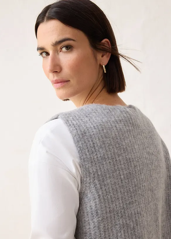 Grobstrickweste mit Alpakawolle, bonprix