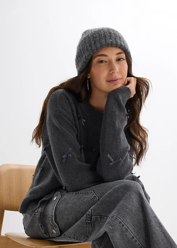 Feinstrickjacke mit Schleifen, bonprix