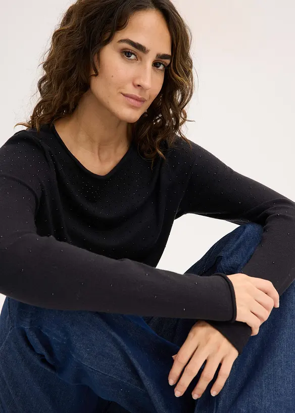 Feinstrickpullover aus fließendem Viskose-Mix, bonprix