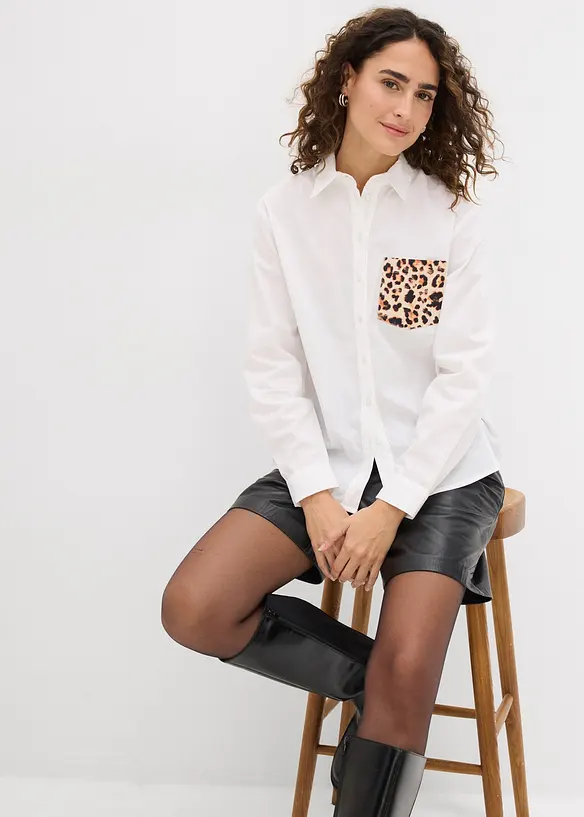 Oversize-Hemd mit Kontrast Tasche, bonprix