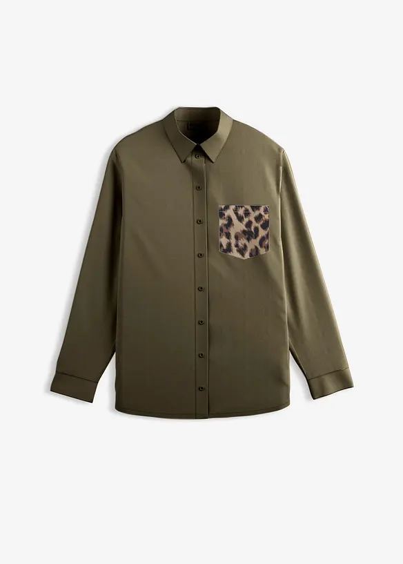 Oversize-Hemd mit Kontrast Tasche, bonprix