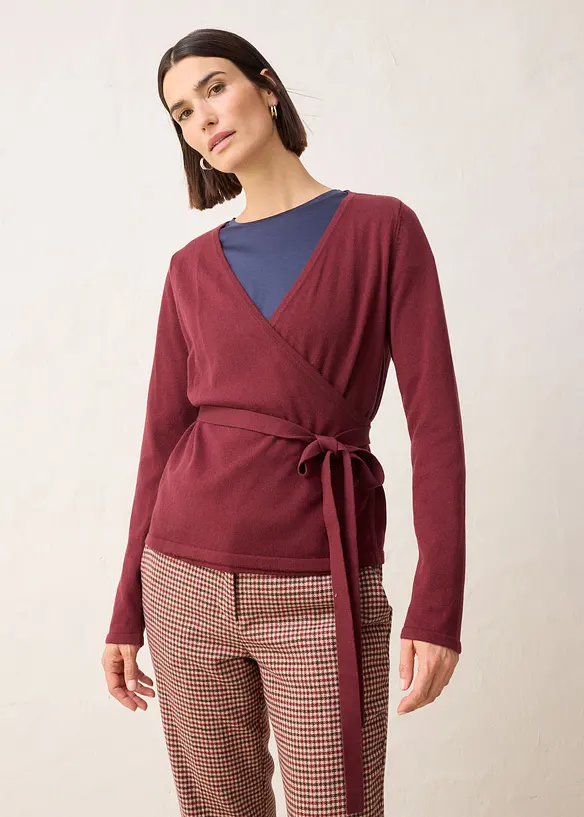 Wickelstrickjacke mit Merinowolle, bonprix