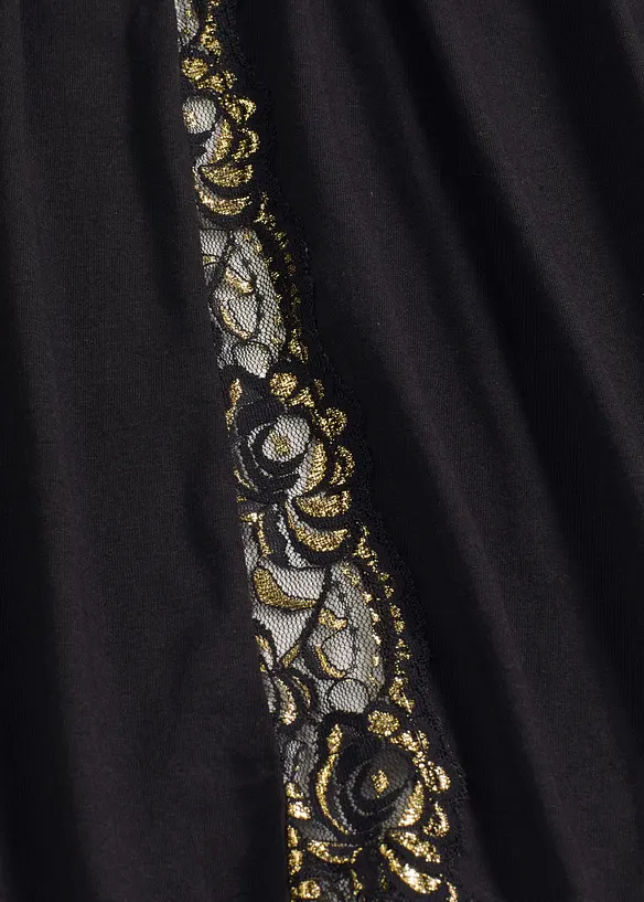 Kimono Morgenmantel mit zarter Glitzerspitze, bonprix