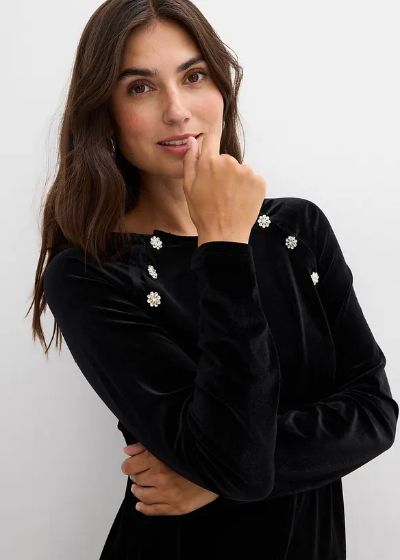 2-in-1 festliches Umstands- und Stillkleid aus weichem Samt, bonprix