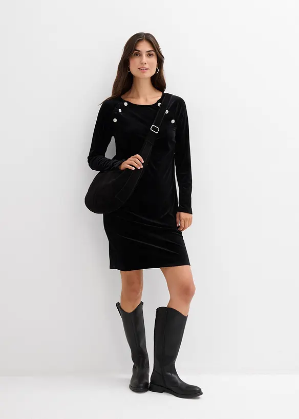 2-in-1 festliches Umstands- und Stillkleid aus weichem Samt, bonprix