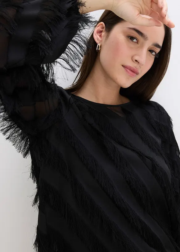 Schlupfbluse mit Fransen-Details, bonprix