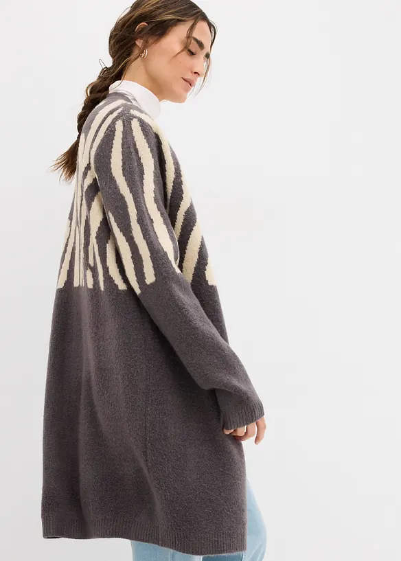 Strickmantel mit Zebra Druck, bonprix