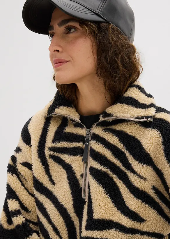 Oversize-Pullover aus Teddyfleece, bonprix