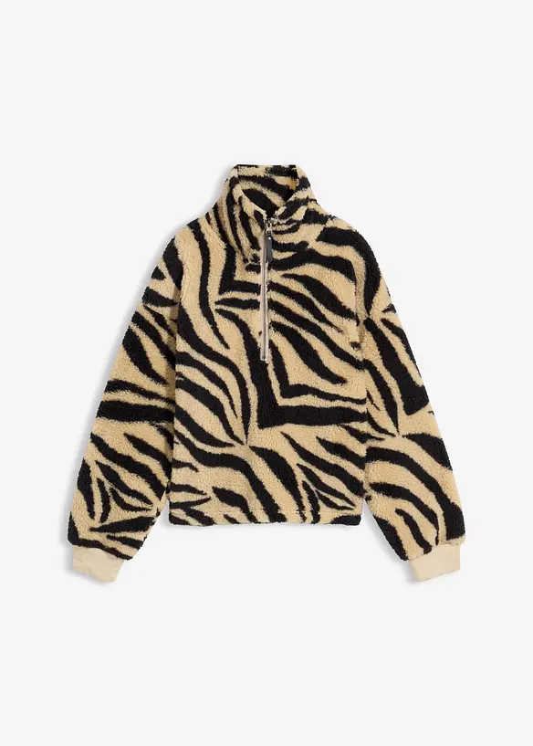 Oversize-Pullover aus Teddyfleece, bonprix