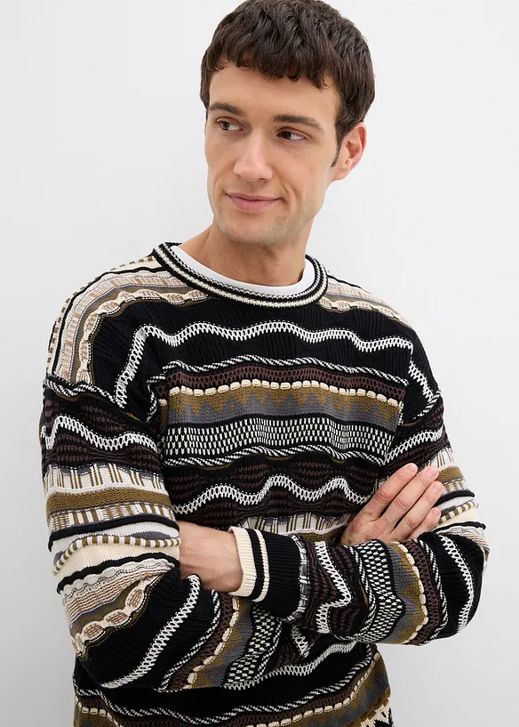 Grobstrick-Pullover aus reiner Baumwolle, bonprix