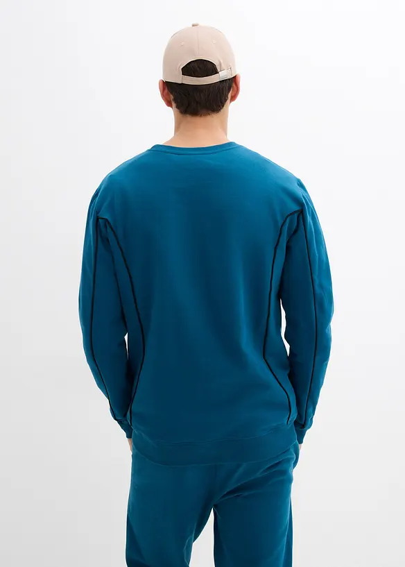 Sweatshirt mit Kontrastdetails aus reiner Baumwolle, bonprix
