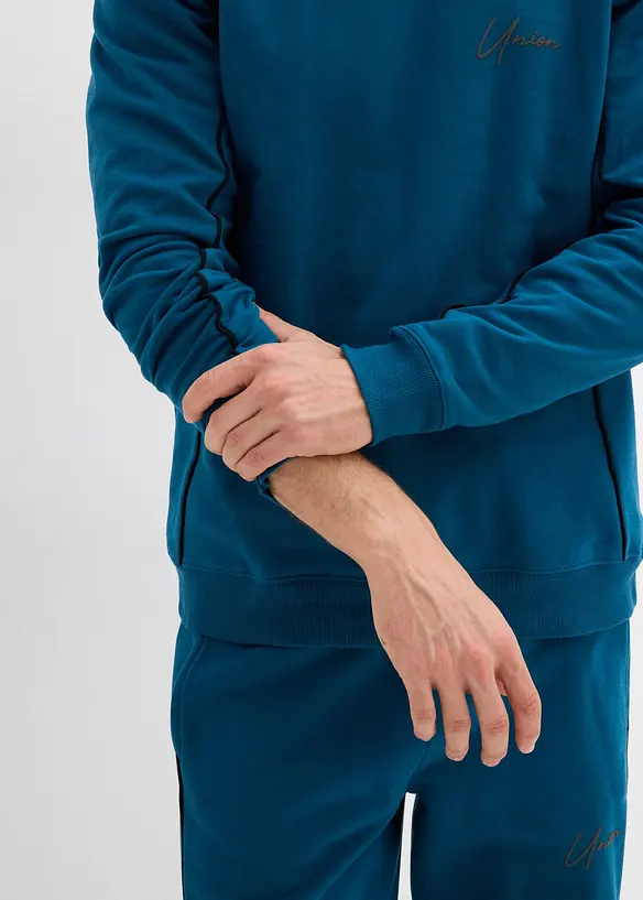 Sweatshirt mit Kontrastdetails aus reiner Baumwolle, bonprix