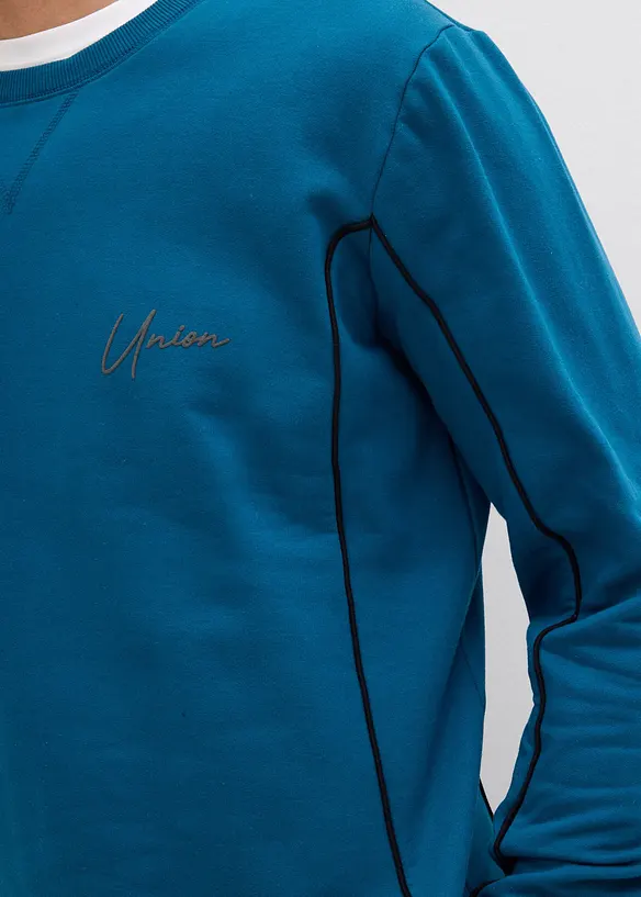 Sweatshirt mit Kontrastdetails aus reiner Baumwolle, bonprix