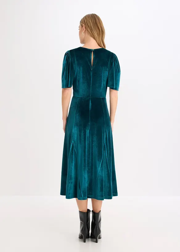 Robe midi en velours doux, bonprix