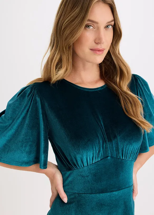 Robe midi en velours doux, bonprix