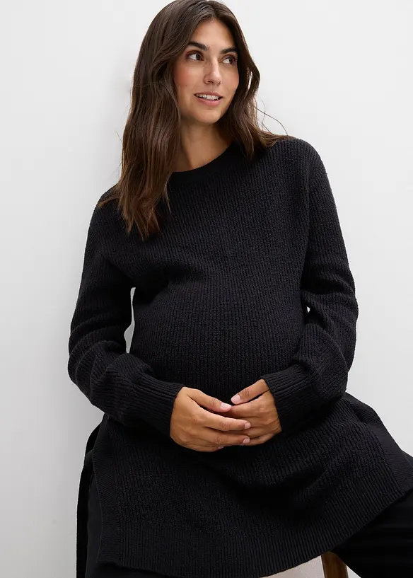 Umstands- und Stillpullover aus Baumwolle mit Wollanteil, bonprix