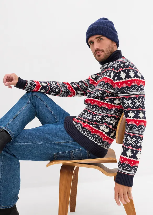 Norweger-Pullover mit Rollkragen, bonprix