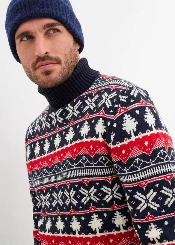 Norweger-Pullover mit Rollkragen, bonprix