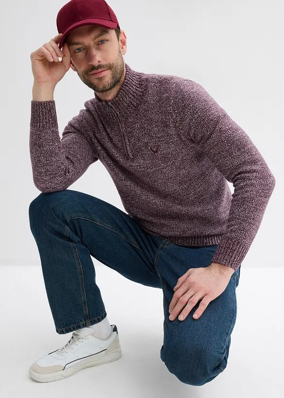 Troyer-Pullover mit reiner Baumwolle, bonprix