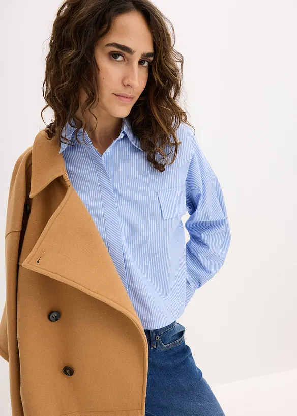 Oversize-Bluse aus Baumwoll-Mix, bonprix