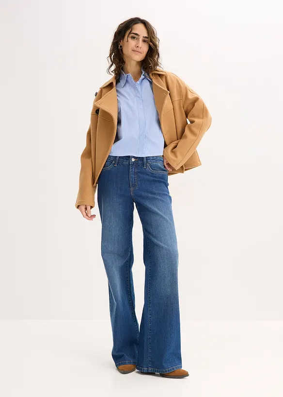 Oversize-Bluse aus Baumwoll-Mix, bonprix