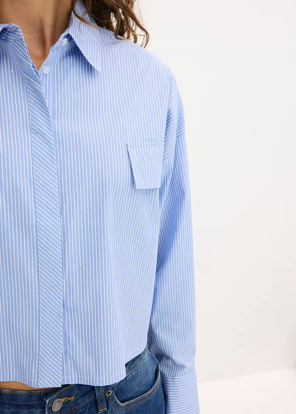 Oversize-Bluse aus Baumwoll-Mix, bonprix