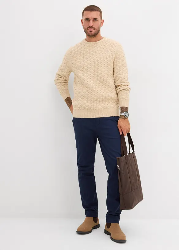 Feinstrickpullover mit Strukturmuster, bonprix