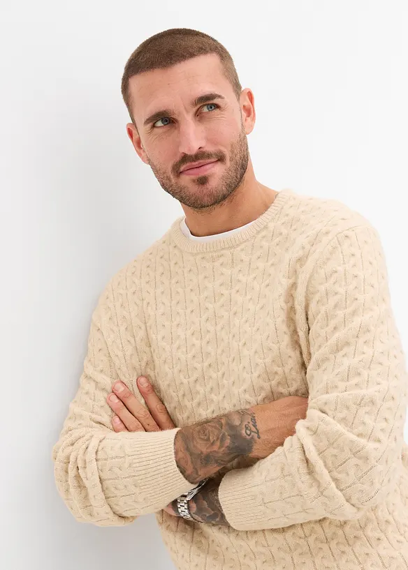 Feinstrickpullover mit Strukturmuster, bonprix