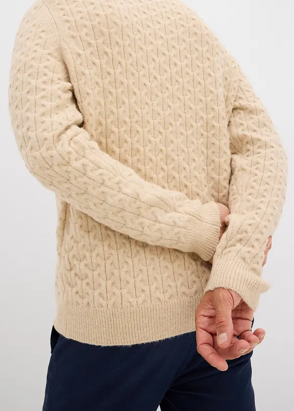 Feinstrickpullover mit Strukturmuster, bonprix