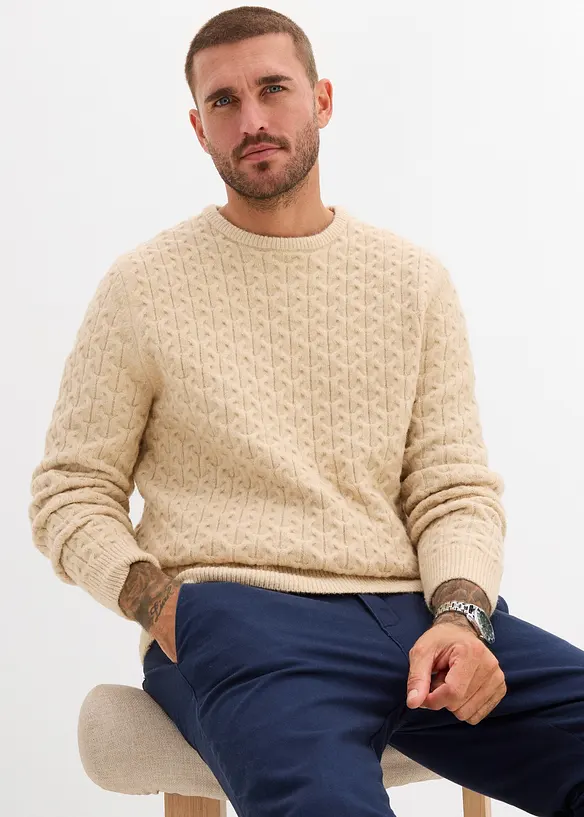 Feinstrickpullover mit Strukturmuster, bonprix