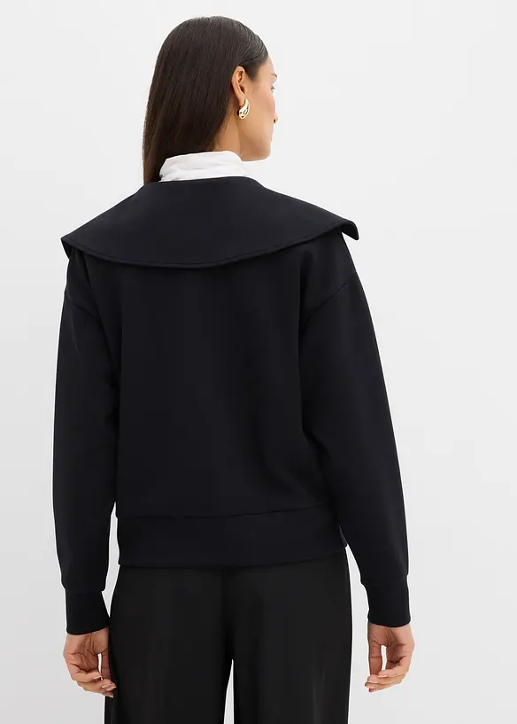 Sweatshirt mit breitem Kragen aus Viskose-Mix, bonprix