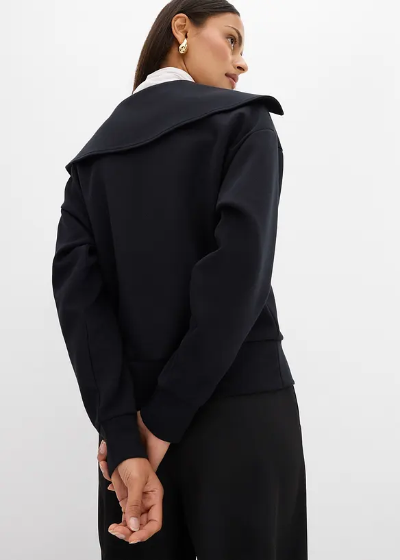 Sweatshirt mit breitem Kragen aus Viskose-Mix, bonprix