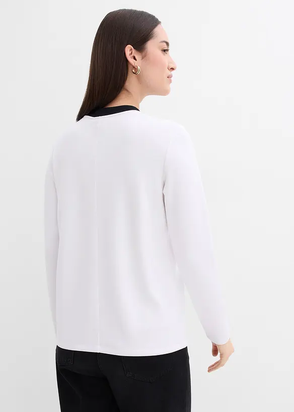 Langarmshirt aus Viskose-Mix mit abgesetztem Turtleneck, bonprix