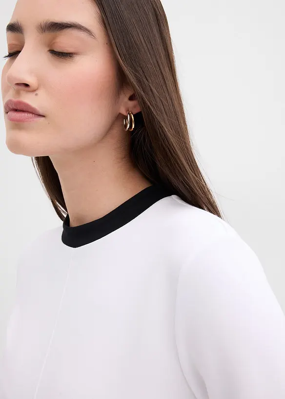 Langarmshirt aus Viskose-Mix mit abgesetztem Turtleneck, bonprix