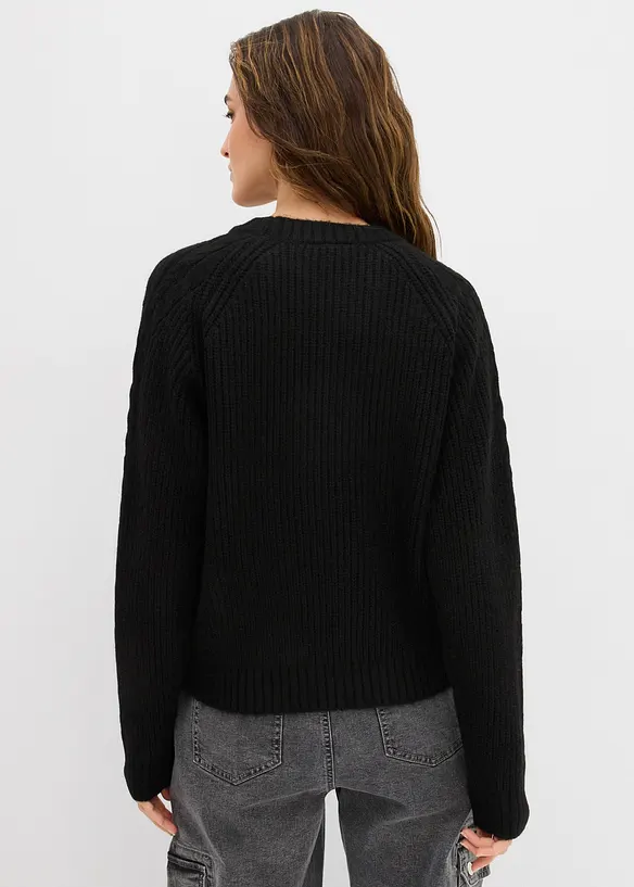 Grobstrick-Pullover mit Zopfmuster, bonprix