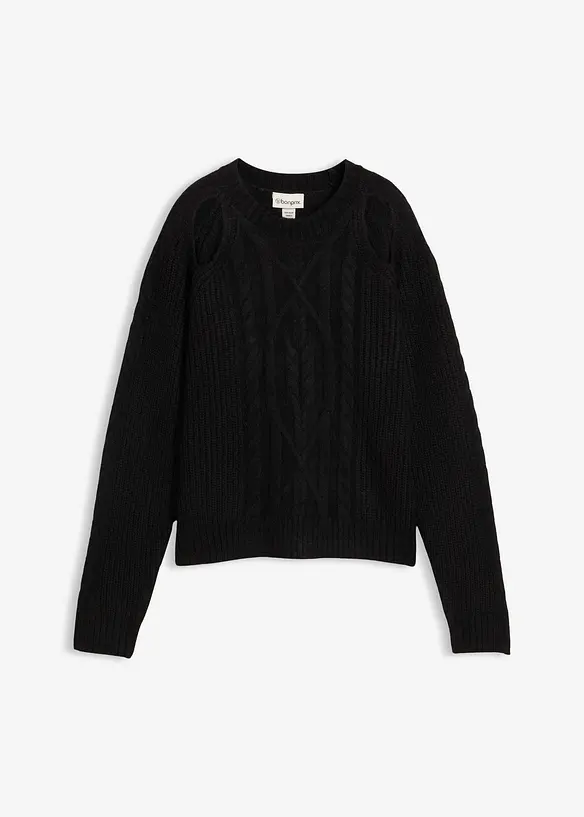 Grobstrick-Pullover mit Zopfmuster, bonprix