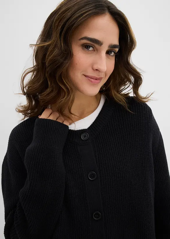 Feinstrickjacke, Rundhals, bonprix