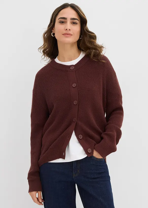 Feinstrickjacke, Rundhals, bonprix