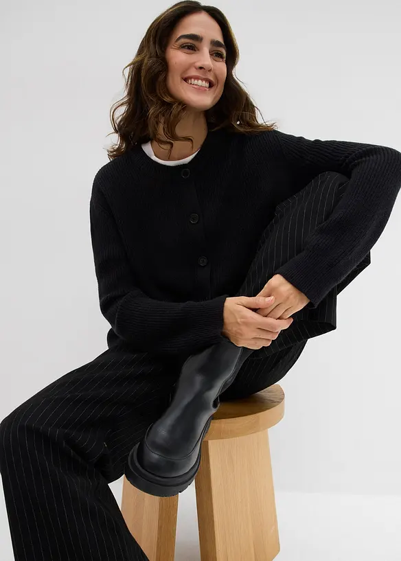 Feinstrickjacke, Rundhals, bonprix