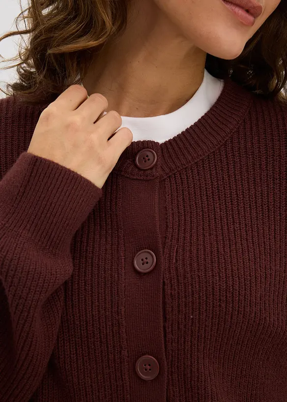 Feinstrickjacke, Rundhals, bonprix