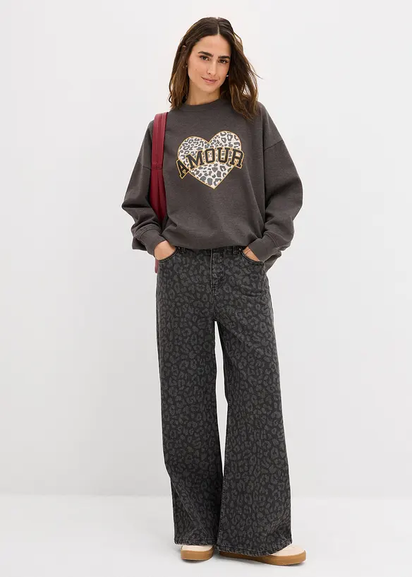 Oversize-Sweatshirt aus Baumwoll-Mix, bonprix