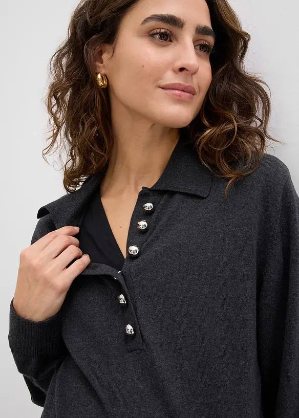 Umstands- und Stillkleid aus feingestrickter Bio-Baumwolle, bonprix