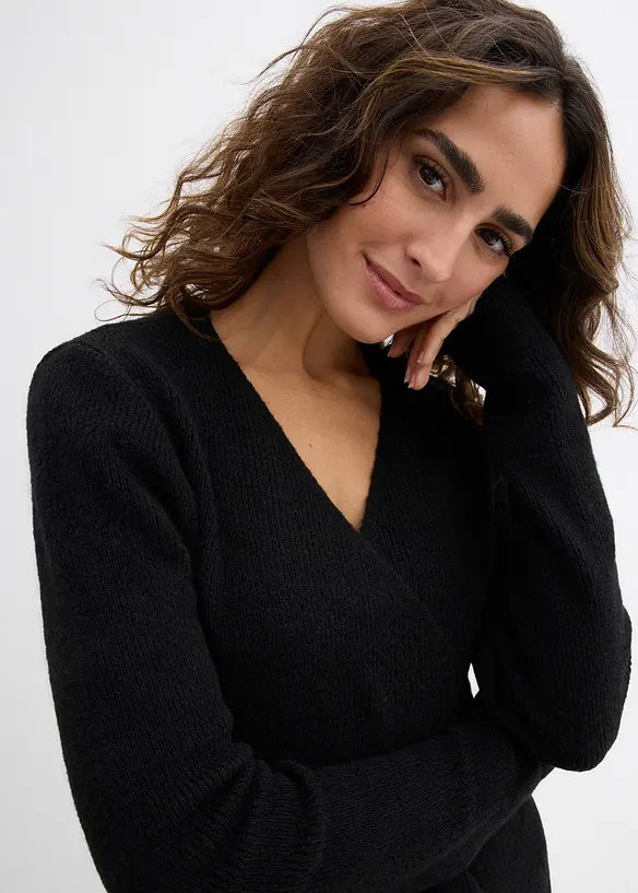 Wickelkleid aus Strick für die Schwangerschaft und danach, bonprix