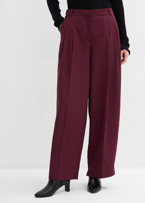 Bundfaltenhose mit Bequembund und Schlitz, bonprix
