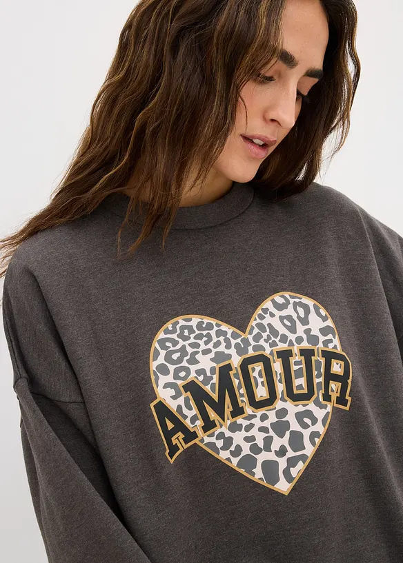 Oversize-Sweatshirt aus Baumwoll-Mix, bonprix