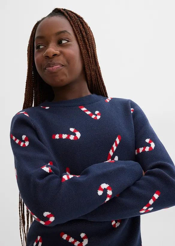 Feinstrickpullover mit Weihnachtsmotiv, bonprix