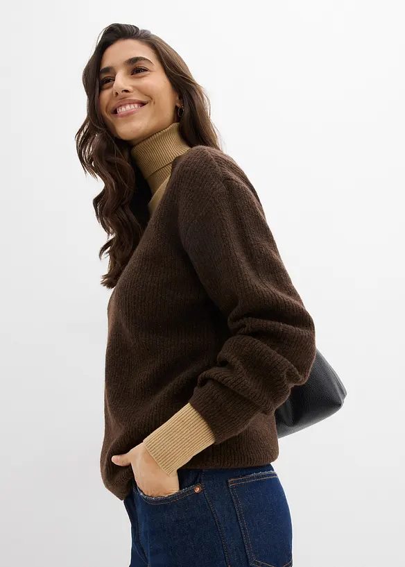 Strickpullover mit V-Ausschnitt, bonprix