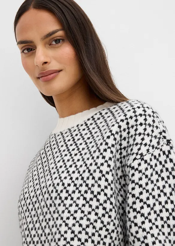 Grobstrick-Pullover mit Wollanteil, bonprix